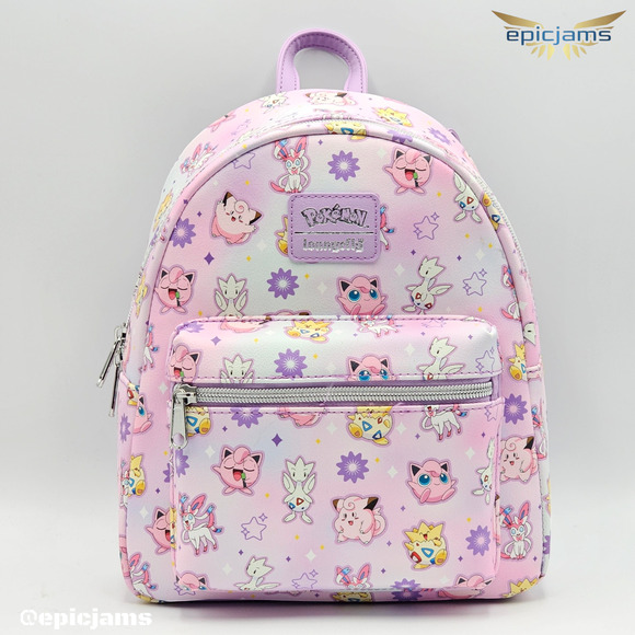 Loungefly Handbags - Loungefly Pokemon Fairy-Type AOP Pink Mini Backpack Bag New